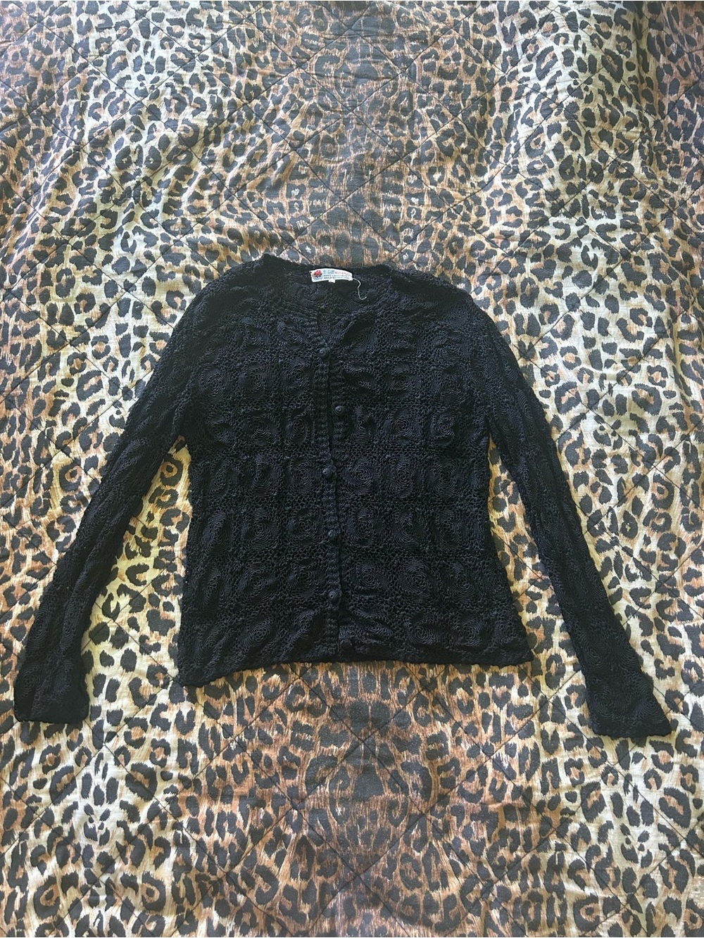Vintage Hand-crocheted button up cardigan